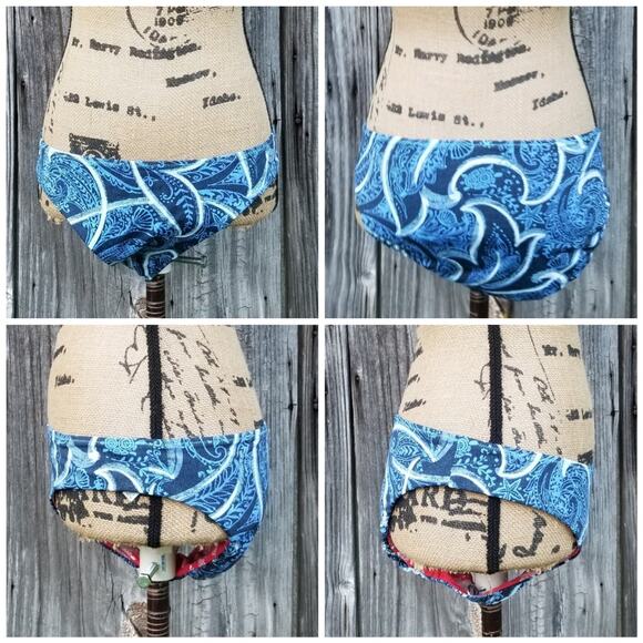 Turtle Print Reversible Bikini Bottom Vera Bradley Ella Size 16/18 Red Blue NWOT - Picture 8 of 8